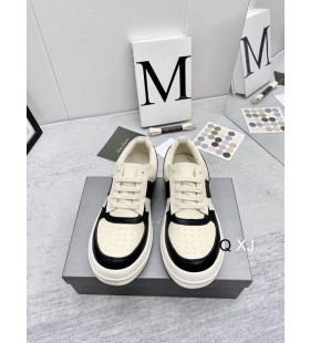 Rick Owens Δέρματος Χαμηλά Αθλητικά Παπούτσια Σε Oyster/Μαύρο