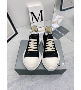 Rick Owens Drkshdw SS25 Hollywood Αφηρημένη Χαμηλά Αθλητικά παπούτσια Σε Μαύρο/Γάλα/Overdyed Τζιν