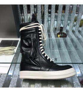 Rick Owens Μαύρο Φερμουάρ-Λεπτομέρεια Δαντέλα-Up Μπότες