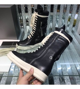 Rick Owens Μαύρο Φερμουάρ-Λεπτομέρεια Δαντέλα-Up Μπότες